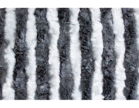 Cortina de pelo 185×56 cm cinza claro e branco