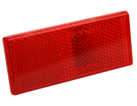 Refletor retangular vermelho autoadesivo 76×34